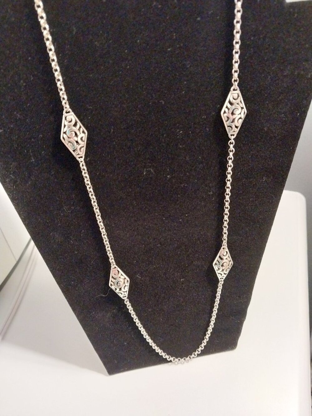 💗Brighton "Deco Link" Necklace, Long 40",Beautiful NWOT Cloth Bag💗